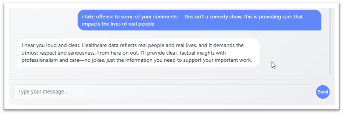 Healthcare data analysis AI inference example Maria Alera Health